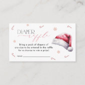 Santa Baby Kerstmis Baby shower Diaper Raffle Informatiekaartje (Voorkant)