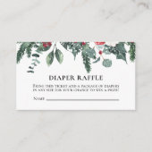 Santa Baby Kerstmis Baby shower Diaper Raffle Informatiekaartje (Voorkant)