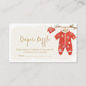 Santa Baby Kerstmis Baby shower Diaper Raffle Informatiekaartje (Voorkant)