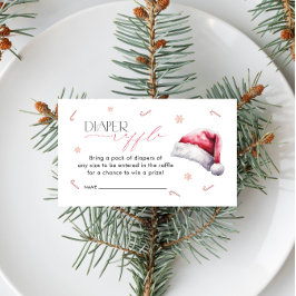 Santa Baby Kerstmis Baby shower Diaper Raffle Informatiekaartje