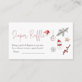 Santa Baby Kerstmis Baby shower Diaper Raffle Informatiekaartje