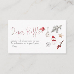Santa Baby Kerstmis Baby shower Diaper Raffle Informatiekaartje