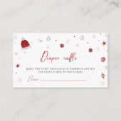 Santa Baby Kerstmis Baby shower Diaper Raffle Informatiekaartje (Voorkant)