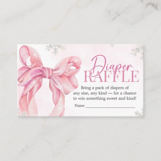 Santa Baby Kerstmis Baby shower Diaper Raffle Informatiekaartje (Voorkant)