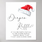 Santa Baby Kerstmis Baby shower Diaper Raffle Poster (Voorkant)