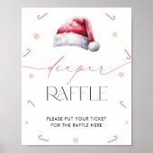 Santa Baby Kerstmis Baby shower Diaper Raffle Poster (Voorkant)