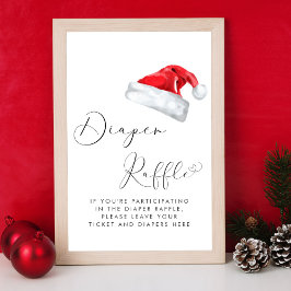 Santa Baby Kerstmis Baby shower Diaper Raffle Poster
