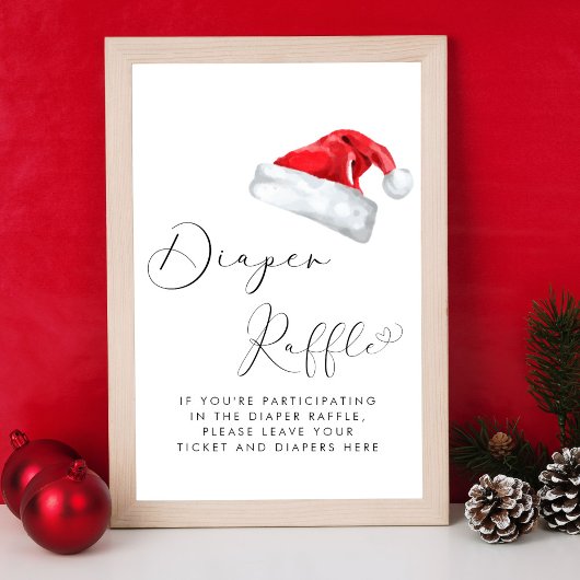 Santa Baby Kerstmis Baby shower Diaper Raffle Poster