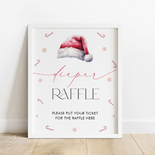 Santa Baby Kerstmis Baby shower Diaper Raffle Poster