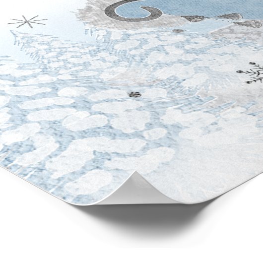 Santa Baby Kerstmis Baby shower Welkomstteken Poster (Hoek)