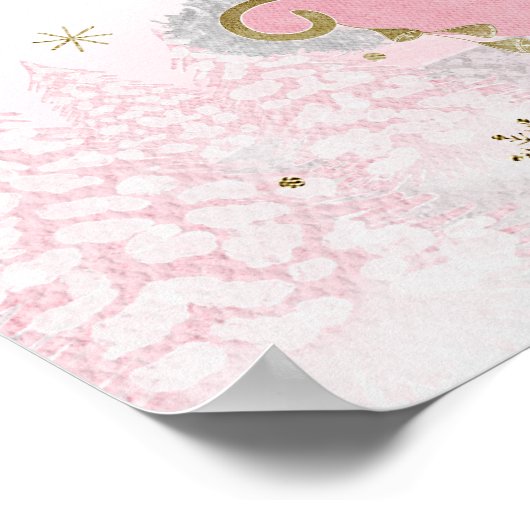 Santa Baby Kerstmis Baby shower Welkomstteken Poster (Hoek)