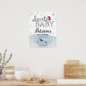 Santa Baby Kerstmis Baby shower Welkomstteken Poster (Keuken)