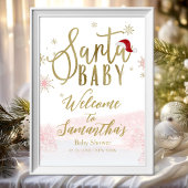 Santa Baby Kerstmis Baby shower Welkomstteken Poster