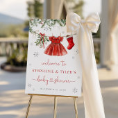 Santa Baby Kerstmis Baby shower Welkomstteken Poster