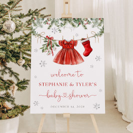 Santa Baby Kerstmis Baby shower Welkomstteken Poster