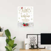Santa Baby Kerstmis Baby shower Welkomstteken Poster (Thuiskantoor)