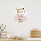 Santa Baby Kerstmis Baby shower Welkomstteken Poster (Keuken)