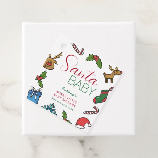 Santa Baby Kerstmis Gender Neutraal Baby shower Bedankjes Labels (In situ)