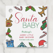 Santa Baby Kerstmis Gender Neutraal Baby shower Bedankjes Labels (Voorkant)