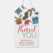 Santa Baby Kerstmis Gender Neutraal Baby shower Cadeaulabel (Achterkant)