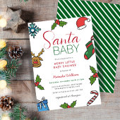 Santa Baby Kerstmis Gender Neutraal Baby shower Kaart
