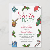 Santa Baby Kerstmis Gender Neutraal Baby shower Kaart (Voorkant)