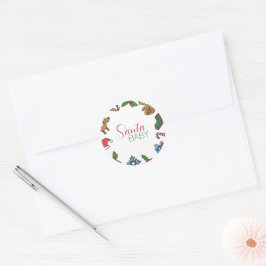 Santa Baby Kerstmis Gender Neutraal Baby shower Ronde Sticker