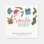 Santa Baby Kerstmis Gender Neutraal Baby shower Servet (Voorkant)