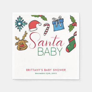 Santa Baby Kerstmis Gender Neutraal Baby shower Servet