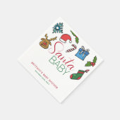 Santa Baby Kerstmis Gender Neutraal Baby shower Servet (Hoek)