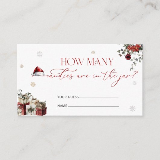 Santa Baby Kerstmis Hoeveel Candy Informatiekaartje (Voorkant)