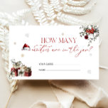 Santa Baby Kerstmis Hoeveel Candy Informatiekaartje<br><div class="desc">Dit item creëert een gezellige sfeer die perfect is om een winter-babyshower te vieren,  waarbij de warmte van de kersttijd wordt gecombineerd met de opwinding van het verwelkomen van een nieuwe baby. Overeenkomstige items zijn beschikbaar.</div>