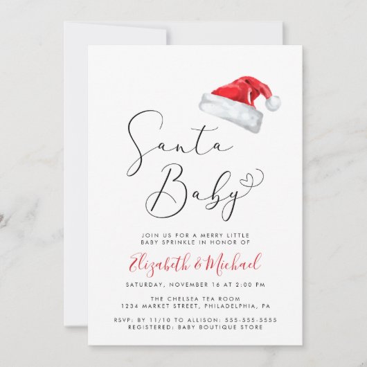 Santa Baby Kerstmis Koppels Baby Sprinkle Kaart (Voorkant)