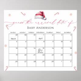 Santa Baby Kerstmis Raad de vervaldatum Kalender Poster
