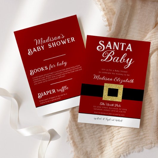 Santa Baby Kerstmis Sinterklaas Suit Baby shower Kaart