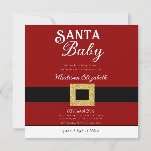 Santa Baby Kerstmis Sinterklaas Suit Baby shower Kaart (Voorkant)