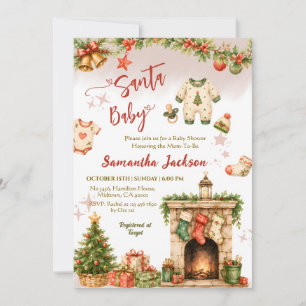 Santa Baby Kerstmis winter vakantie Baby Shower Kaart