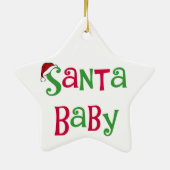Santa Baby Kerstornament Keramisch Ornament (Achterkant)