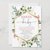 Santa Baby kerstrood groen baby shower Kaart (Voorkant)