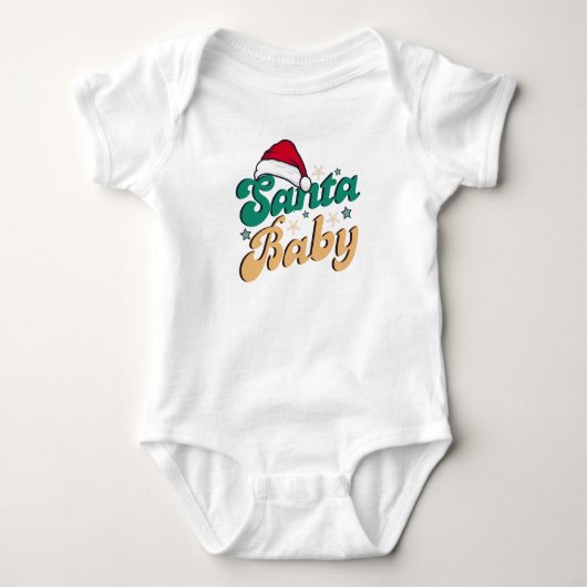 "Santa Baby" Kerstvakantie Baby Bodysuit (Voorkant)