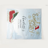 Santa Baby Kerstwinter Baby shower Achtergrond Wandkleed (Voorkant (horizontaal))