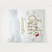Santa Baby Kerstwinter Baby shower Achtergrond Wandkleed (Voorkant (horizontaal))