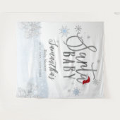 Santa Baby Kerstwinter Baby shower Achtergrond Wandkleed (Voorkant (horizontaal))