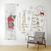 Santa Baby Kerstwinter Baby shower Achtergrond Wandkleed (In Situ (horizontaal))