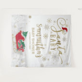 Santa Baby Kerstwinter Baby shower Achtergrond Wandkleed (Voorkant (horizontaal))