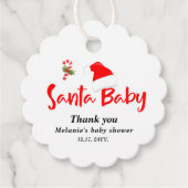 Santa Baby Kerstwinter Baby shower Bedankjes Labels (Voorkant)