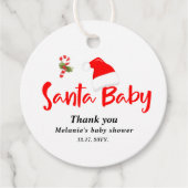 Santa Baby Kerstwinter Baby shower Bedankjes Labels (Voorkant)