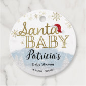 Santa Baby Kerstwinter Baby shower Bedankjes Labels (Voorkant)