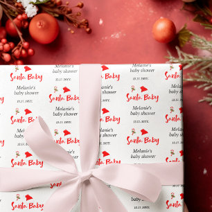 Santa Baby Kerstwinter Baby shower Cadeaupapier