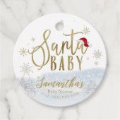 Santa Baby Kerstwinter Baby shower Dank u wel Bedankjes Labels (Voorkant)